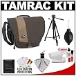 Tamrac 3446 Rally 6 Digital SLR Camera Case (Brown/Tan) with Deluxe Photo/Video Tripod + Canon Cleaning Kit for Canon EOS 7D, 5D Mark II III, 60D, Rebel T3, T3i, T2i Digital SLR Cameras