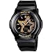 Casio Women's BGA103B-1B Black Resin Quartz Watch with Black Dial