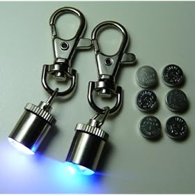 RapidTradeZone 2 X Pet Dog Cat LED Flashing Red White Blue Hi Vis Safety Collar Tag Blinkers WITH 6 Extra Batteries