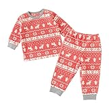 ニシキ ノルディック柄Tシャツ&ズボンセット P3147 95cm レッド