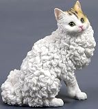 CAT SELKIRK REX White Sits Figurine NIB Resin 6338