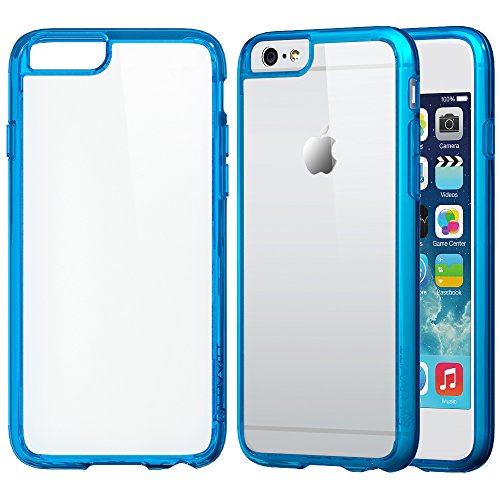 iPhone 6s Plus Case, LUVVITT [ClearView] Hybrid Scratch Resistant Back Cover with Shock Absorbing Bumper for Apple iPhone 6/6s Plus - Clear / Blue
