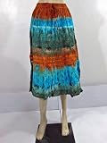 Womens Gift Idea Fashion Tie Dye Skirts Blue Orange Cotton Designer Boho Skirt 28