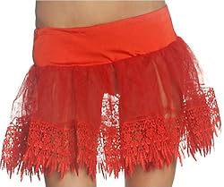 Tear Drop Crinoline Short Petticoat Slip Red