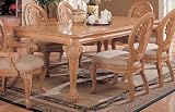 Antique White / Beige Formal Dining Table Set with 6 Chairs