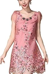 Plus Size Spring Summer Sequined Silk  Dress