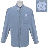 North Carolina Tar Heels NCAA Denim Long Sleeve Button-Down Shirt (Blue)
