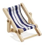 Mini-Liegestuhl blau-weiß, maritime Deko
