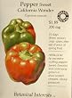 Certified Organic California Wonder Sweet Pepper Seeds