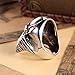 Fashion Plaza Mens's 316L Stainless Steel Devil Mummy Head Ring, Silver and Black Sz 7-15