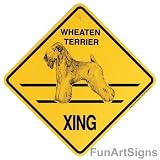Wheaten Terrier Crossing Xing Sign