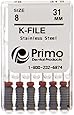 Primo Dental Products EFK311540 K-File, 31 mm, #15/40, Assorted (Pack of 6)