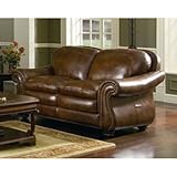 Hanover Leather Loveseat Leather: Tuscany Tower