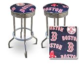 2 Boston Red Sox Baseball MLB Print Soft Specialty / Custom Barstools Set