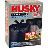 Husky HKK55030B True Tie 55-Gallon Drum Liners, 30-Count