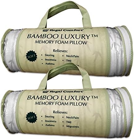 Bamboo Pillow King Set of 2 - Eco-friendly Stay Cool Removable Cover with Zipper - Hypoallergenic and Antibacterial Pillow Relieves Snoring, Insomnia, Migraines, Neck Pain, Asthma and Allergies