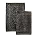 Superior Non-Slip 2 Piece Bath Rug Set, Ultra Plush, Soft, and Absorbent 100% Combed Cotton Pile - Traditional Oval Bath Mat Set, Charcoal