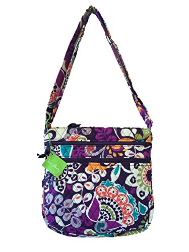 Vera Bradley Triple Zip Hipster Crossbody Shoulder Bag in Plum Crazy