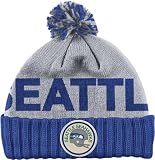 Seattle Seahawks Grey Throwback Cuffed Knit Hat with pom