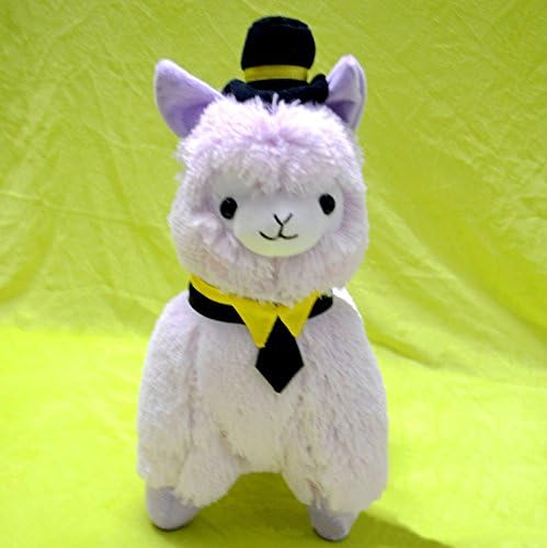 Jojoplaza Japan Gentle Alpaca With Hat & Tie Plush Toy (Purple, 14 Inch)