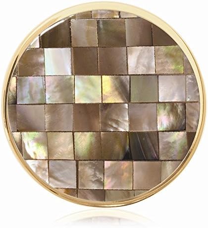 Nikki Lissoni Gold-tone 33mm Brown Shell Mosaic Coin