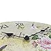 HIPPIH Silent Round Wall Clocks (12 Inches) Living Room Decorative Vintage/Country/French Style Wooden Clock(Round Flower)