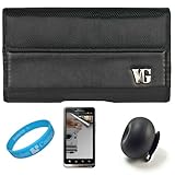 Black Portola Executive Leather Holster Carrying Case with Fixed Belt-Clip  ....