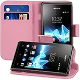 kwmobile&reg; Elegant leather case for the Sony Xperia E with magnetic fastener and stand function in Hot Pink