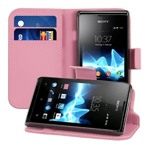 kwmobile® Elegant leather case for the Sony Xperia E with magnetic fastener and stand function in Hot Pink