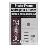 Dax Mfg U-Channel Poster Frame, Contemporary W/Plexiglas Window, 24 X 36, Clear