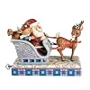 Rudolph Jim Shore Christmas from Enesco Rudolph & Santa & Elf/Sleigh Musical 6 IN