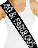 RhinestoneSash.com Women's 40 & Fabulous Birthday Rhinestone Sash