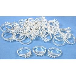 36 Silver Plated Charm Ring Beading Jewelry Beadery Rings Part