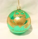 Celtic Claddagh Ring Irish Glass Ball Christmas Ornament
