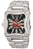 REACTOR Men's 91011 Flux Diamond Dark Red Dial Stainless Steel Watch