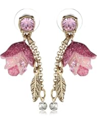Betsey Johnson "Fairyland" Rose Multi-Chain Drop Earrings