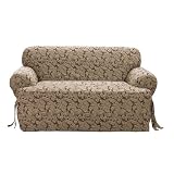 Scroll T-Cushion Sofa Slipcover - Brown