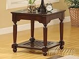 Beautiful End Table in Espresso w/ Beveled Glass Top ACS106222