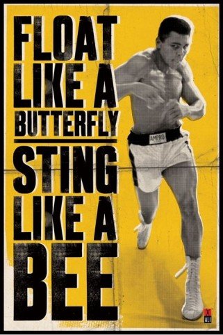1art1 43384 Muhammad Ali - Float Like A Butterfly Poster (91 x 61 cm) Preisvergleich