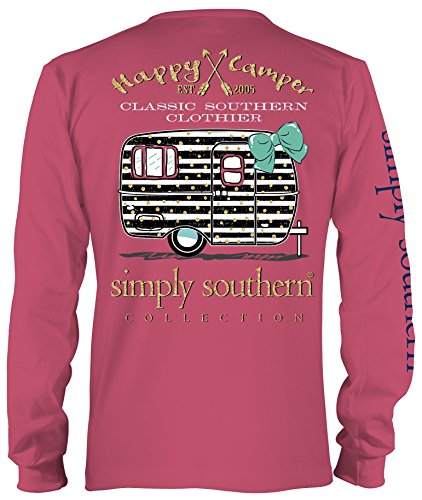 Simply Southern Long Sleeve T-Shirt - Happy Camper in Strawberry