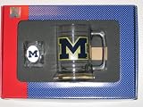 MICHIGAN WOLVERINES Team Logo Glass Tankard Mug & Shot Glass BOILERMAKER SET