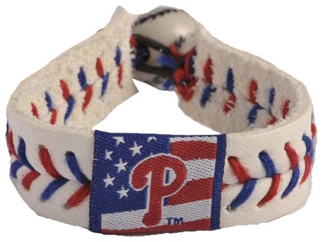 MLB Philadelphia Phillies Stars and Stripes Baseball Bracelet