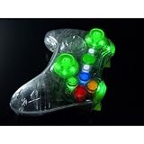 Crystal Green Xbox 360 Controller With Green LED Sticks and Light Up Buttons