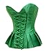 bslingerie® Halloween Costume Green Ruffle Lace Up Back Boned Corset Top