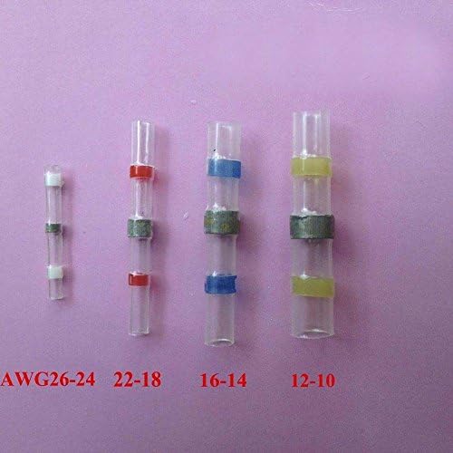 100PCS 10-26 AWG Solder Sleeve Heat Shrink Butt Wire Cable Splice Connectors Waterproof Assorted Kit