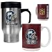 Seattle Seahawks 16oz Travel Mug & 15oz Gameball Ceramic Mug Set - Helmet logo NFL Football