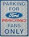 FORD RACING PARKING Vintage Nostalgic Collectible Tin Sign