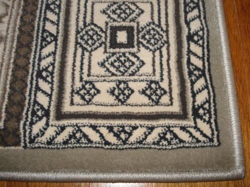2'x3' Gray Brown Beige Geometrical Accent Rug Soft, High Quality Area Rug