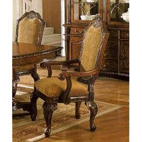 Set of 2 European Style Saint Charles Collection Dining Arm Chairs