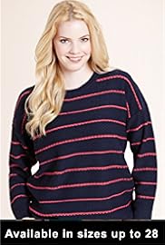 Plus Cashmilon Textured Striped Jumper